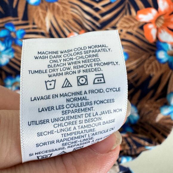 Lands' End 100% Cotton Floral Palm Sleeveless Knee Length Dress Coverup Size S - Picture 9 of 9